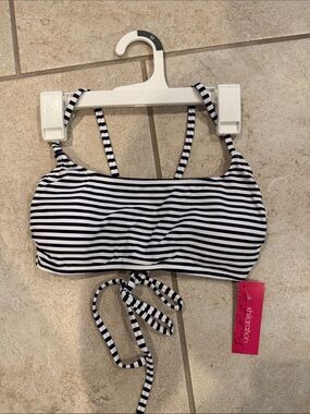 Xhilaration Women’s Navy and White Striped Bikini Top